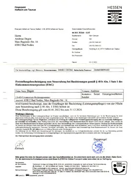 Download PDF-Datei: Freistellungsbescheinigung